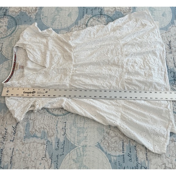 Knox Rose White Eyelet Tiered Mini Dress Women Short Sleeves Lined M Cottagecore - Picture 6 of 16